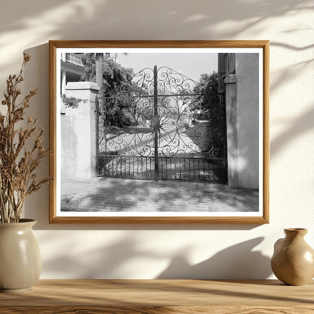 Vintage Iron Gate in Charleston, SC - Carnegie Survey 1953