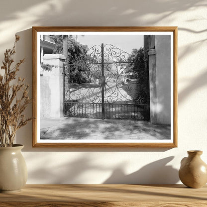 Vintage Iron Gate in Charleston, SC - Carnegie Survey 1953