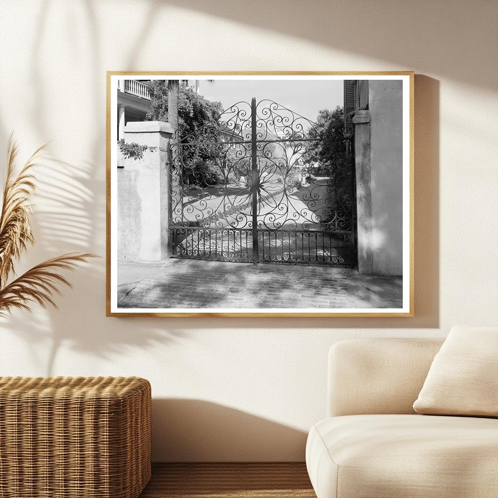 Vintage Iron Gate in Charleston, SC - Carnegie Survey 1953