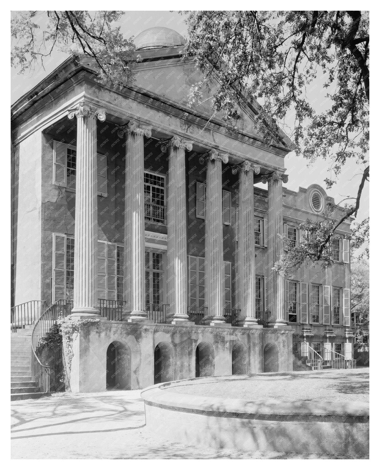 Charleston College Architecture, SC 1828 Historical Photo