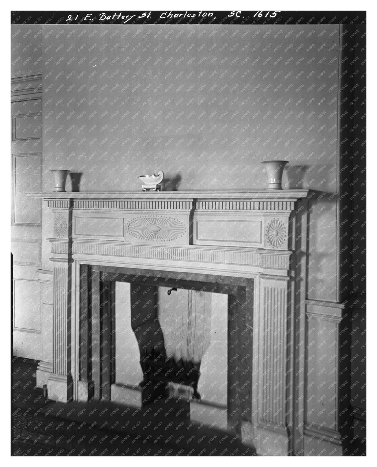 Charles Alston House Fireplace, Charleston SC, 20th Century