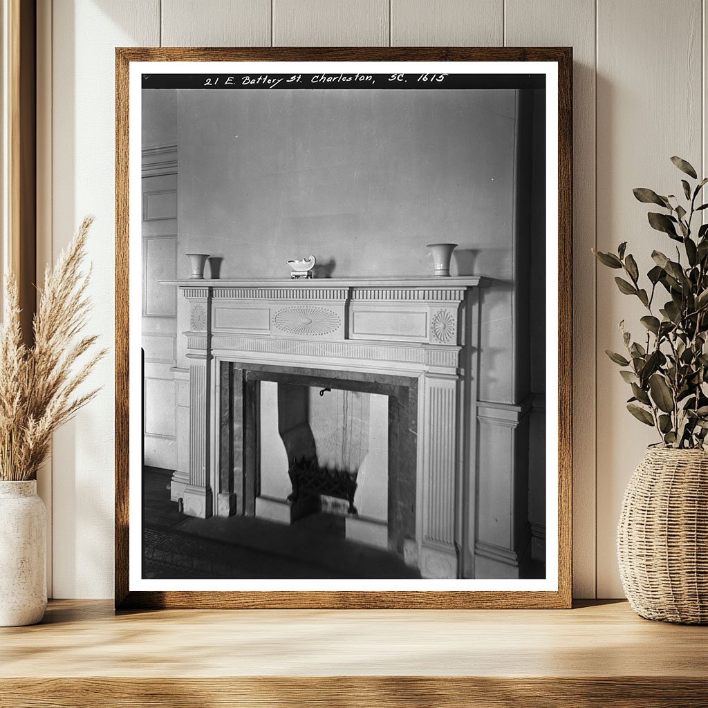 Charles Alston House Fireplace, Charleston SC, 20th Century