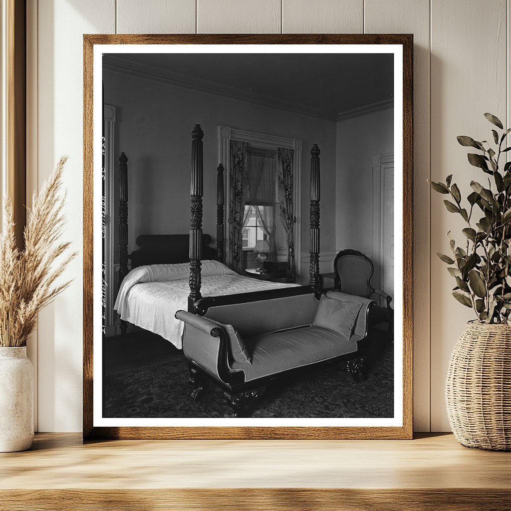 Charleston SC Bedroom Interior, Early 1900s Photograph