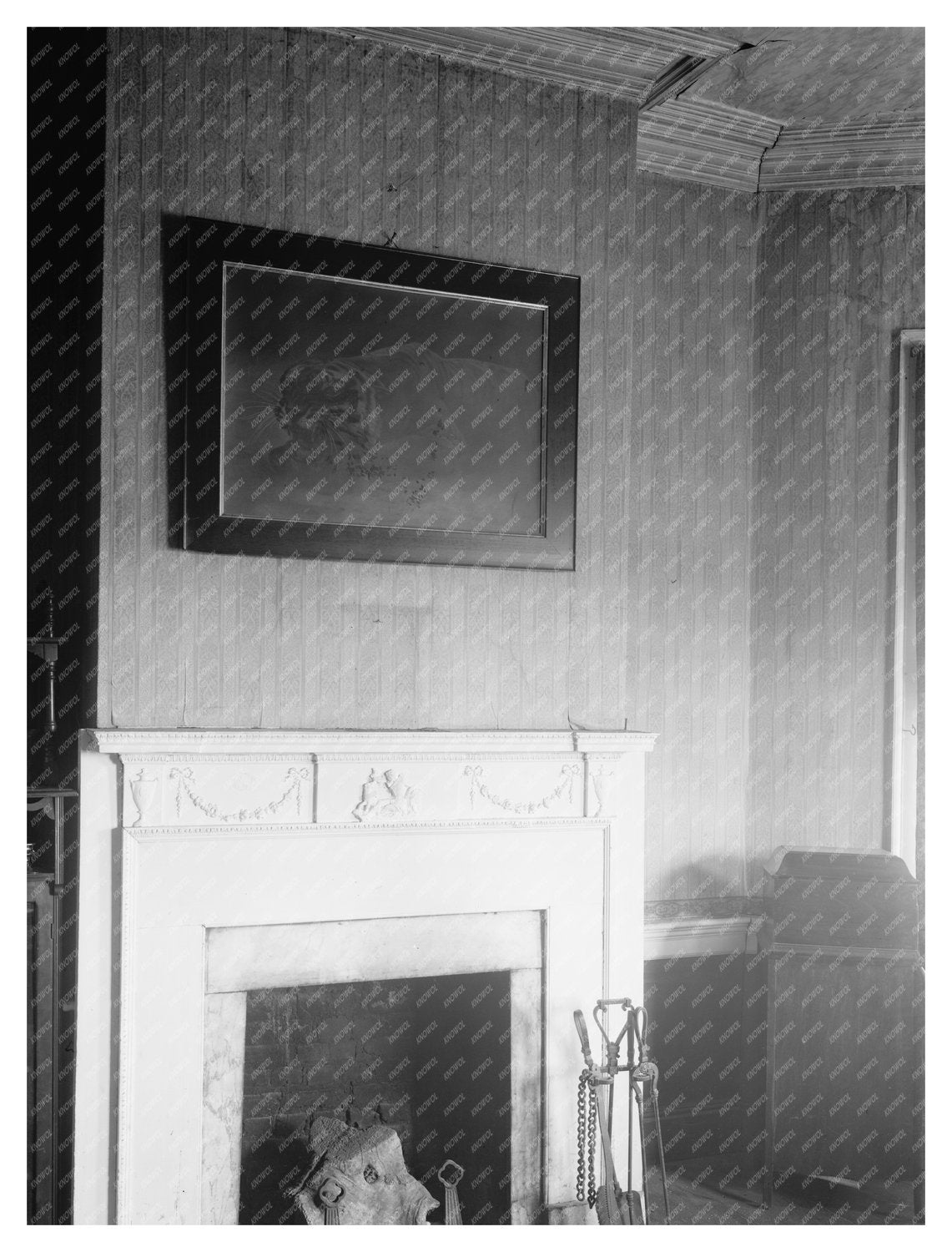 Historic Home Interior, Keene VA, 1806 - Vintage Photo