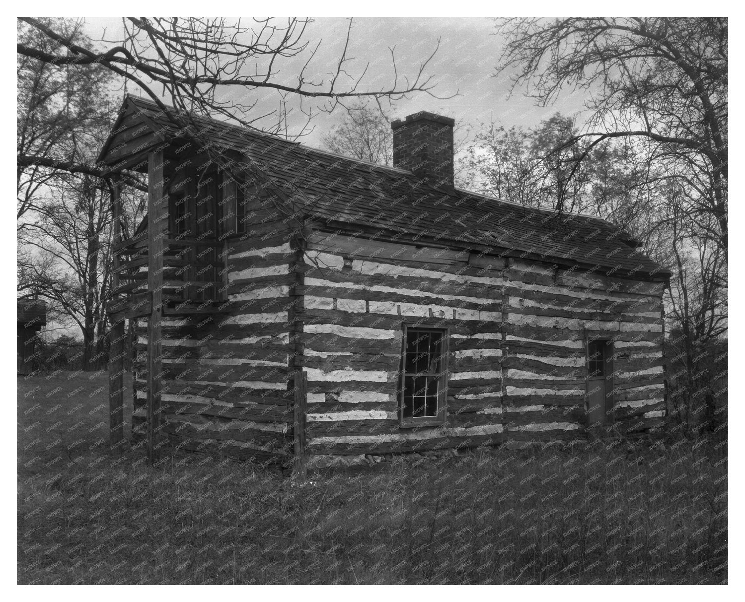 Log Cabin in Amherst County, Virginia, Early 20th Century