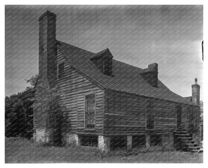 Vintage Wooden Building in Blandfields, VA, 1953