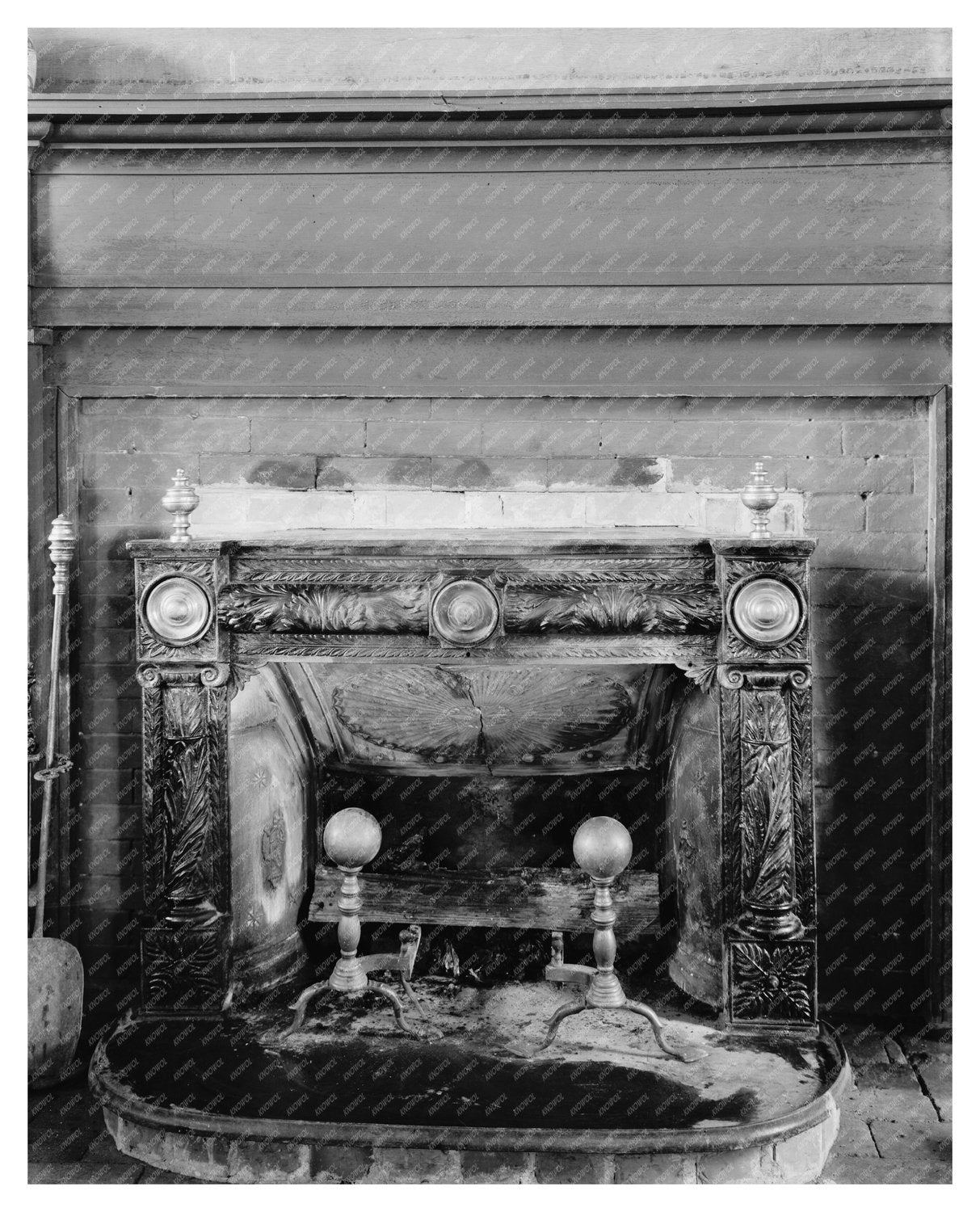 Vintage Fireplace Scene in Gloucester County, Virginia, 1953