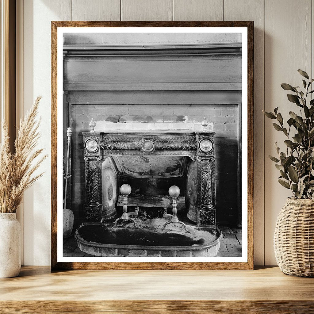 Vintage Fireplace Scene in Gloucester County, Virginia, 1953