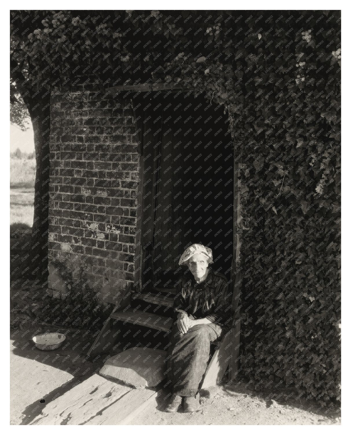 Midwife in Front of 1722 House, King William, VA, 20th Centu