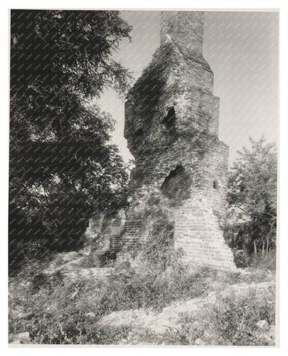 1953 Vintage Photo of Lancaster Ruins, Virginia