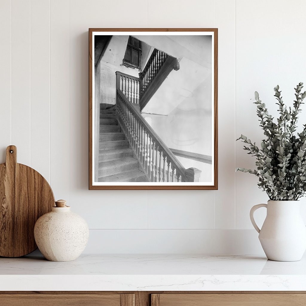 Surry County, VA Vintage Staircase Photo 1953