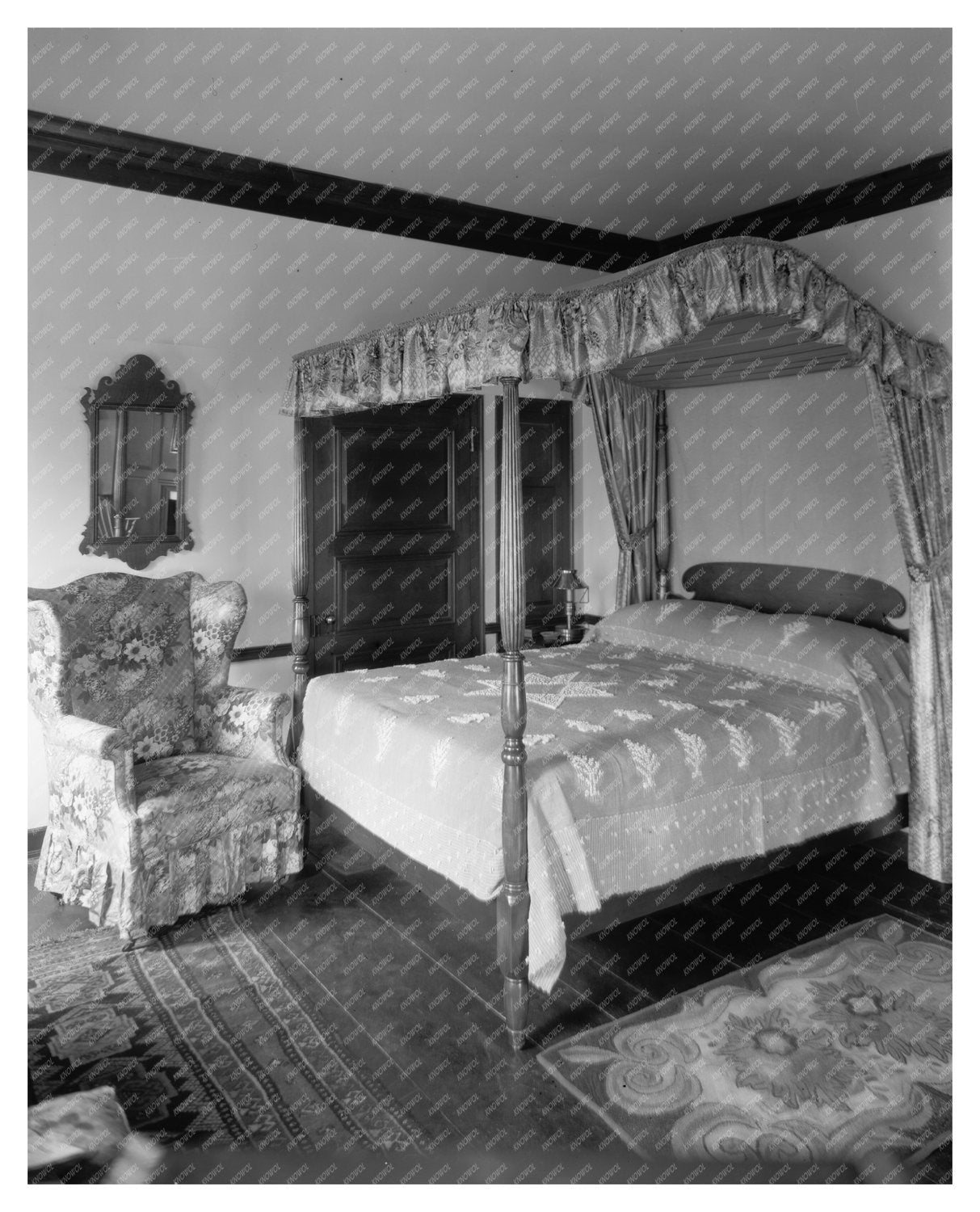 Historic Bedroom Photo, Middleburg, VA, Early 1900s