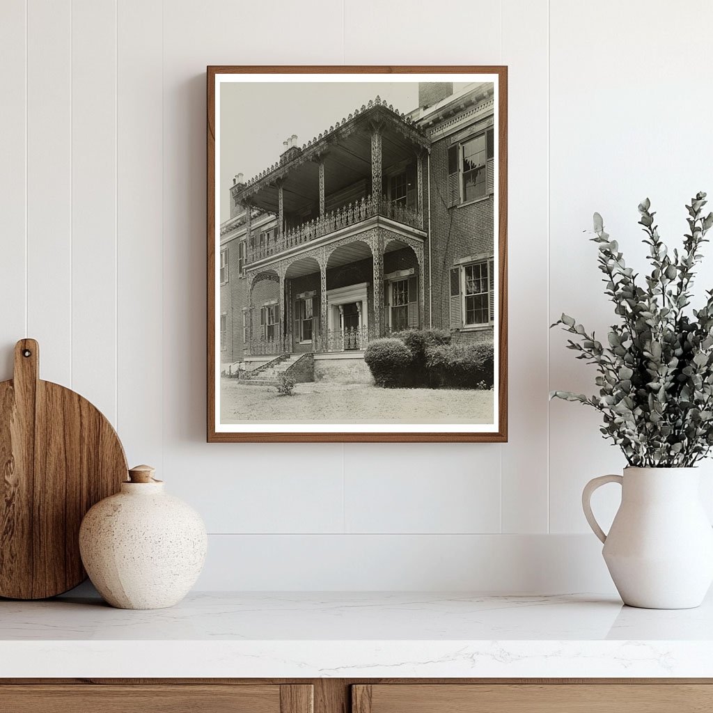 Vintage Photo of Natchez Mansion, Mississippi 1855-1860