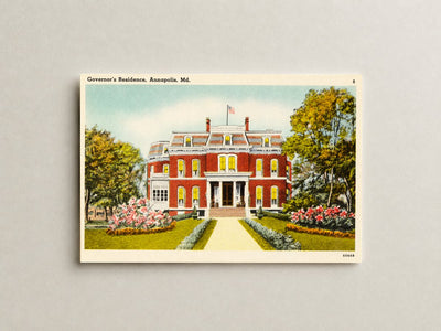 Governor's residence, Annapolis, MD — Vintage Maryland Postcard
