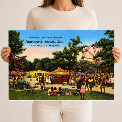 Amusement and picnic grounds, Sparrow's Beach, Inc., Annapolis, Maryland — Vintage Maryland Postcard