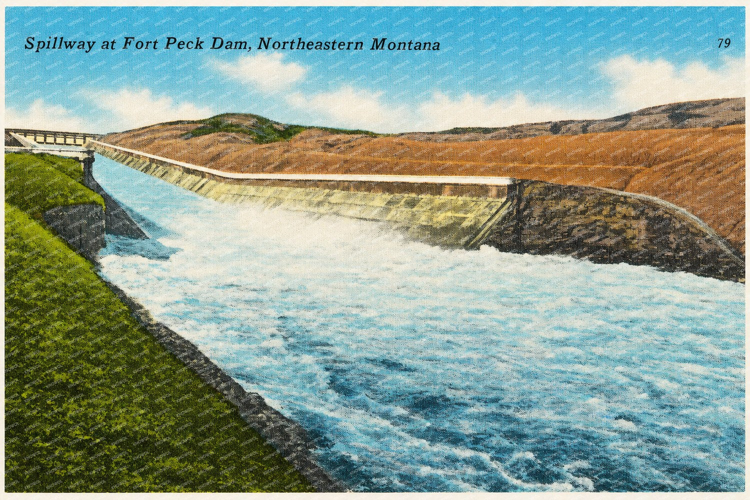Lake Fort Peck, MT: Spillway at Fort Peck Dam, Northern Montana