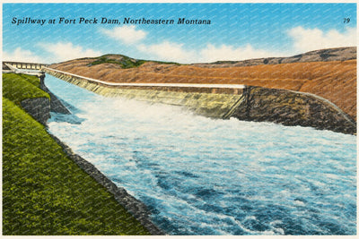 Lake Fort Peck, MT: Spillway at Fort Peck Dam, Northern Montana