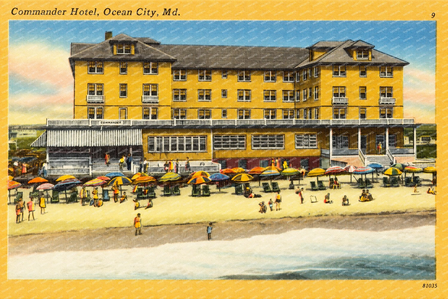Commander Hotel, Ocean City, MD — Vintage Maryland Postcard