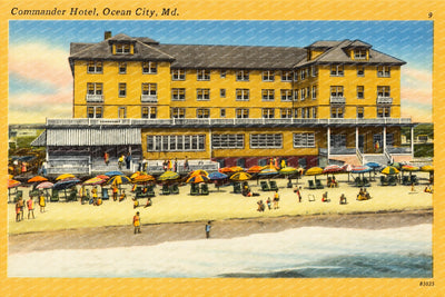 Commander Hotel, Ocean City, MD — Vintage Maryland Postcard