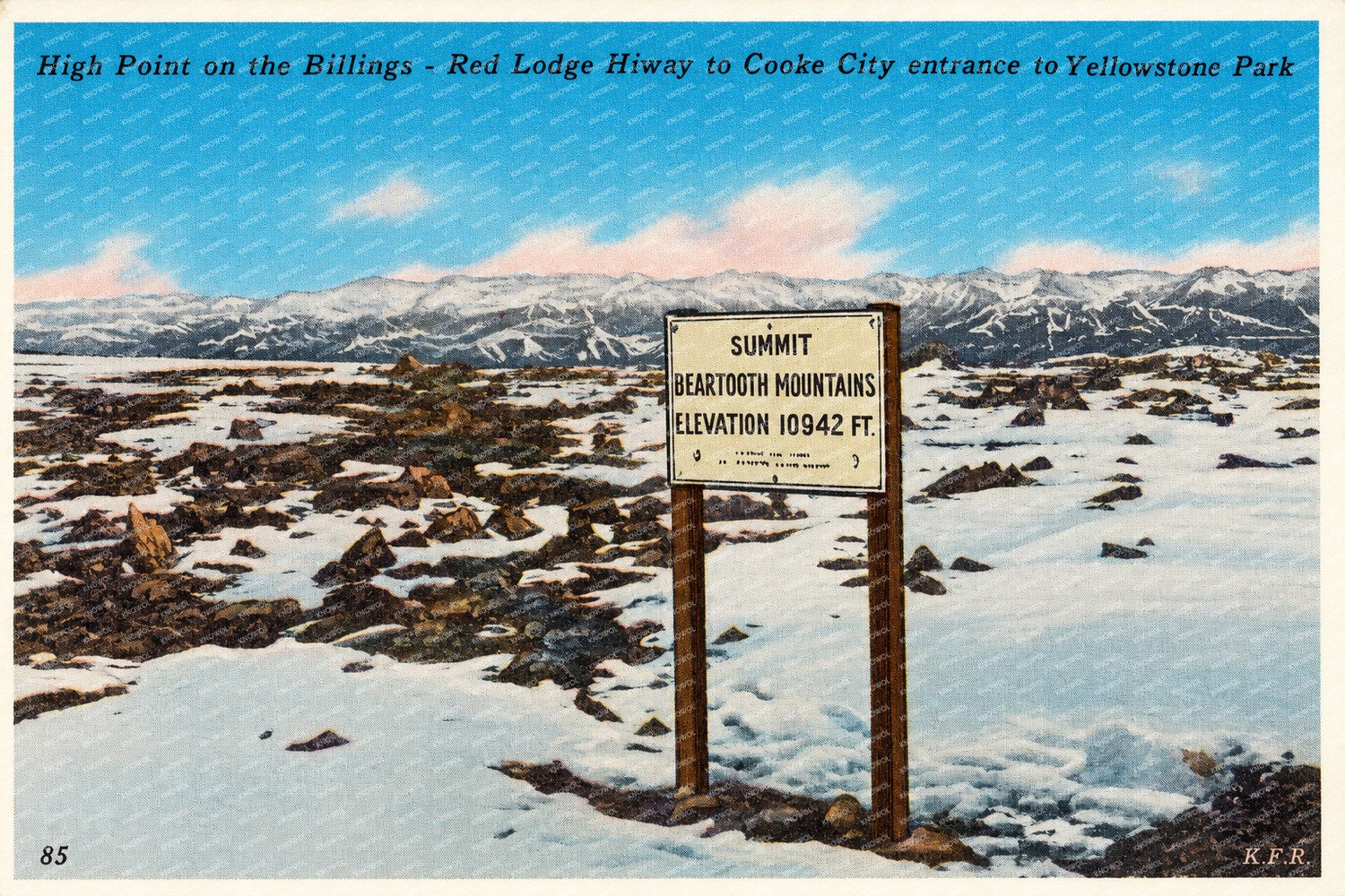 Billings, MT: High point on the Billings - Red Lodge Hiway to Cooke City entrance to Yellowstone Park