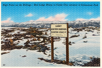 Billings, MT: High point on the Billings - Red Lodge Hiway to Cooke City entrance to Yellowstone Park