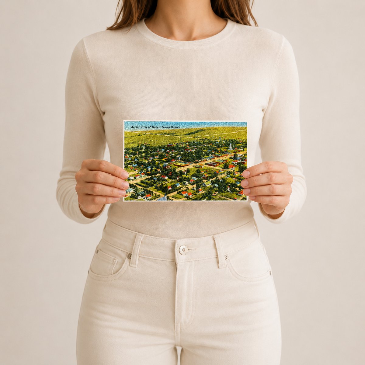 Hazen, ND: Aerial view of Hazen