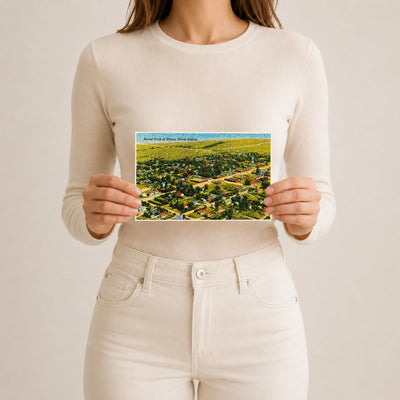 Hazen, ND: Aerial view of Hazen
