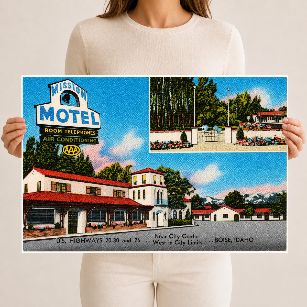 Boise, ID: Mission Motel, near city center, U.S. highways 20-30 and 26, west in city limits