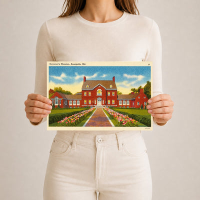 Governor's mansion, Annapolis, MD — Vintage Maryland Postcard