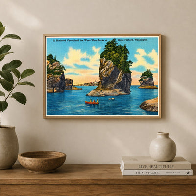 Flattery, Cape, WA: A sheltered cove amid the wave worn Rock of Cape Flattery