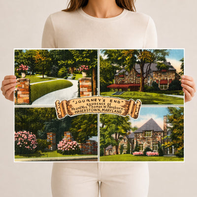 "Journey's End", residence of Mr. and Mrs. Thomas Pangborn, Hagerstown, Maryland — Vintage Maryland Postcard