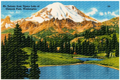 Rainier, Mount, WA: Mt. Rainier from Tipsoo Lake at Chinook Pass