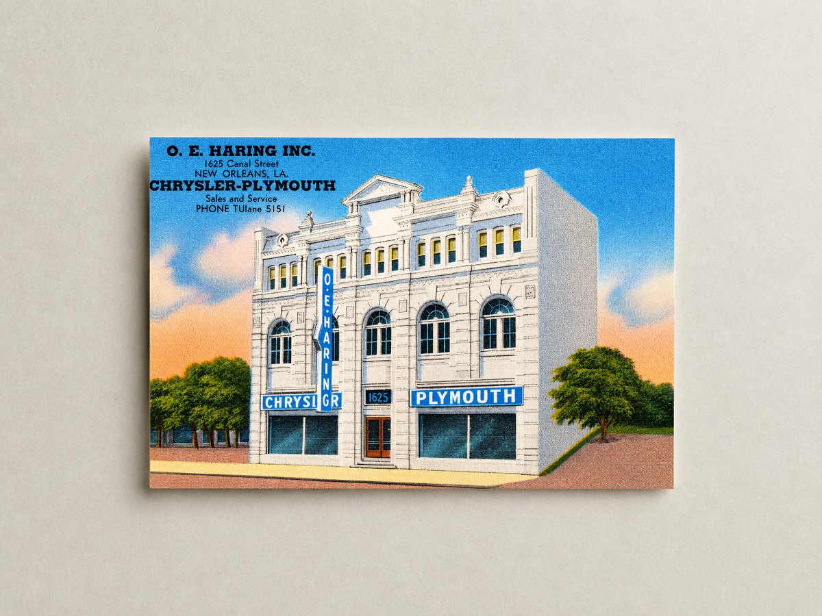 New Orleans, LA: O. E. Haring Inc., 1625 Canal Street