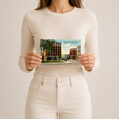 Main and Division Streets, showing Wicomico Hotel, Salisbury, MD — Vintage Maryland Postcard