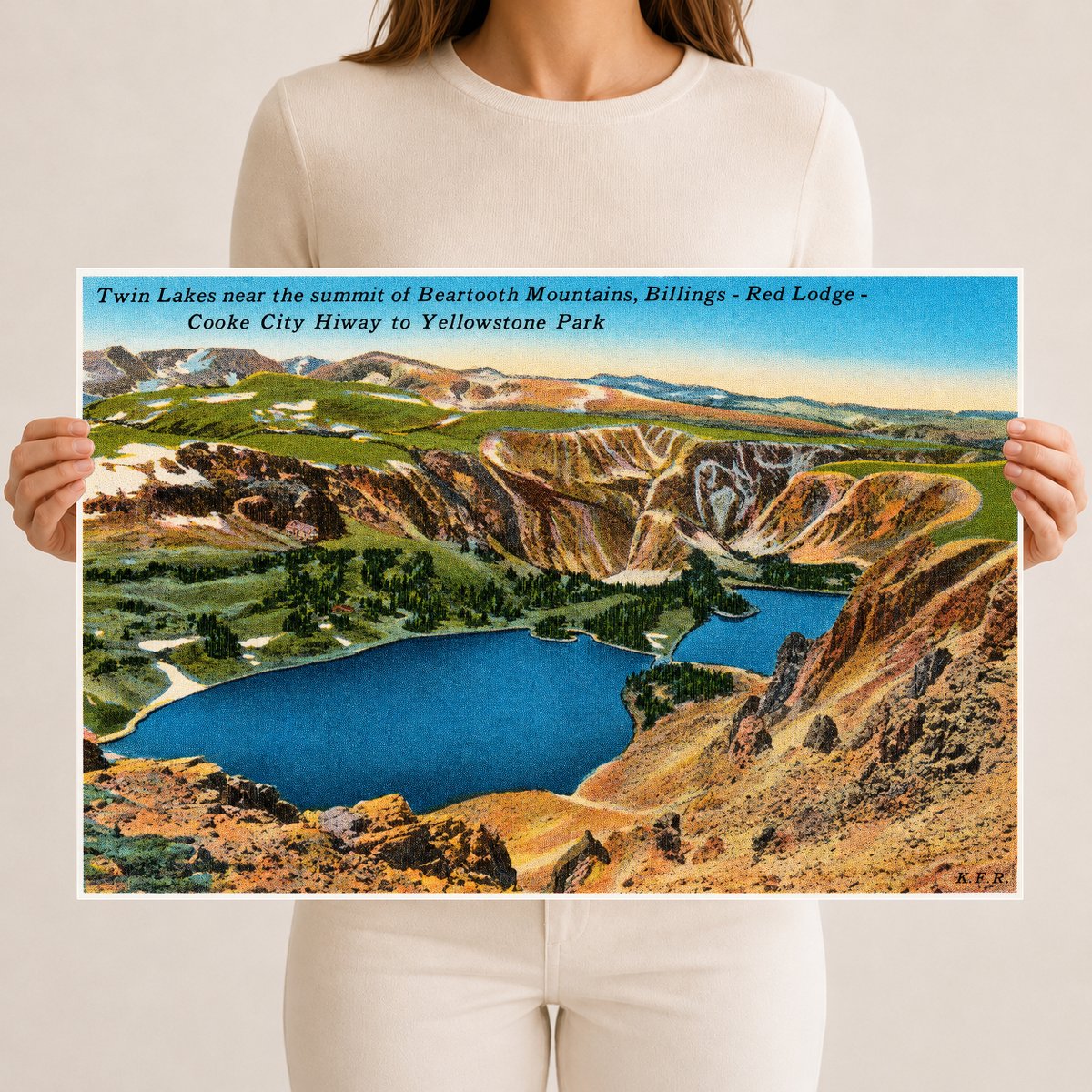 Billings, MT: Twin Lakes near the summit of Beartooth Mountains, Billings - Red Lodge - Cooke City Hiway to Yellowstone Park