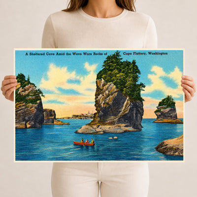 Flattery, Cape, WA: A sheltered cove amid the wave worn Rock of Cape Flattery