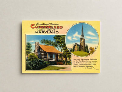 Greetings from Cumberland, Queen City of Maryland — Vintage Maryland Postcard