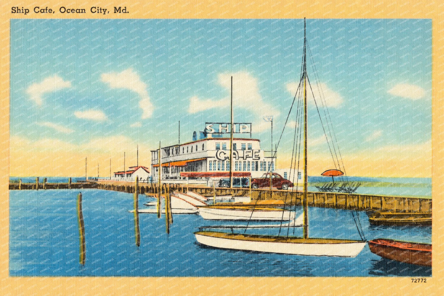 Ship Cafe, Ocean City, MD — Vintage Maryland Postcard