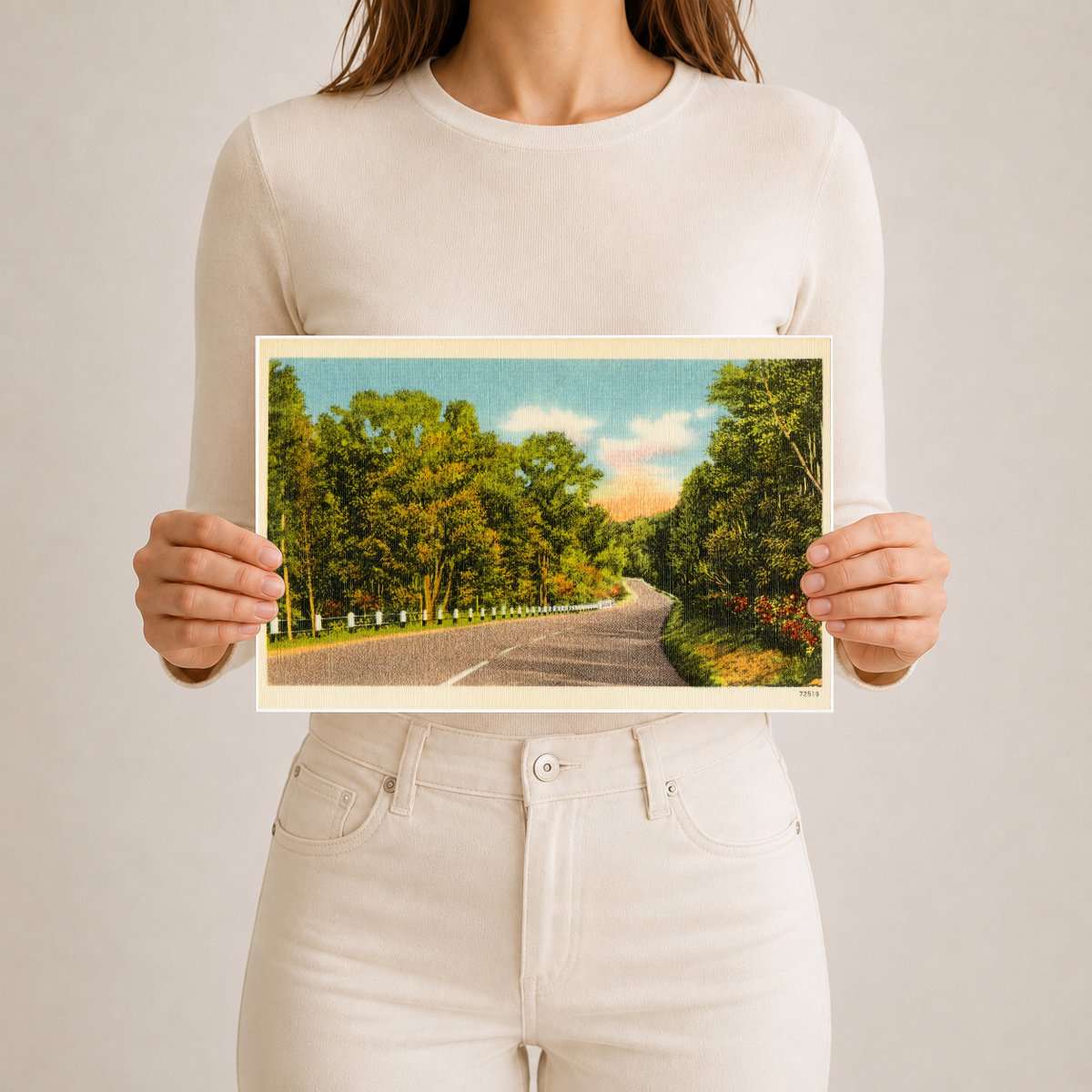 Winding road — Vintage Maryland Postcard