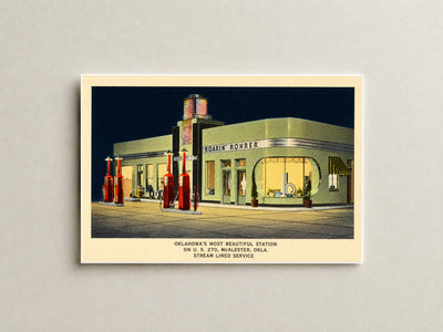 McAlester, OK: Roarin' Rohrer, Oklahoma's most beautiful station on U.S. 270, McAlester, Okla., stream lined service