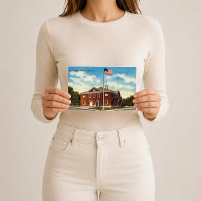 U. S. O. Club, Annapolis, Maryland — Vintage Maryland Postcard