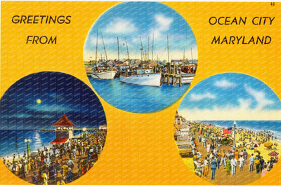 Greetings from Ocean City Maryland — Vintage Maryland Postcard