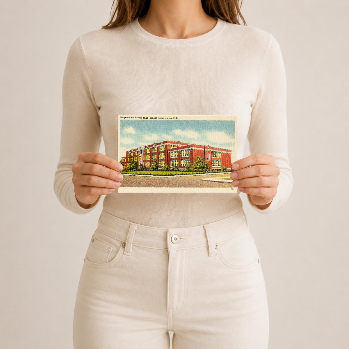 Hagerstown Senior High School, Hagerstown, MD — Vintage Maryland Postcard