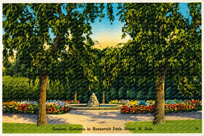 Minot, ND: Sunken Gardens in Roosevelt Park