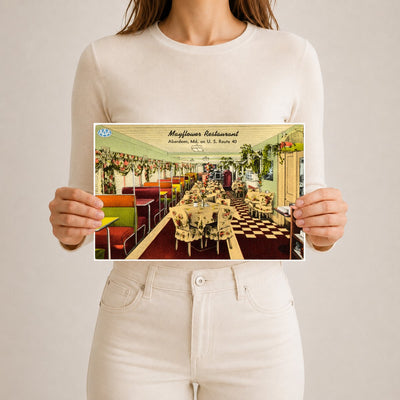 Mayflower Restaurant, Aberdeen, MD on U. S. Route 40 — Vintage Maryland Postcard