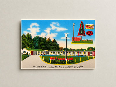 Iowa City, IA: Pine Edge Motel, U. S. Highway 6... 2 1/2 miles west of... Iowa City