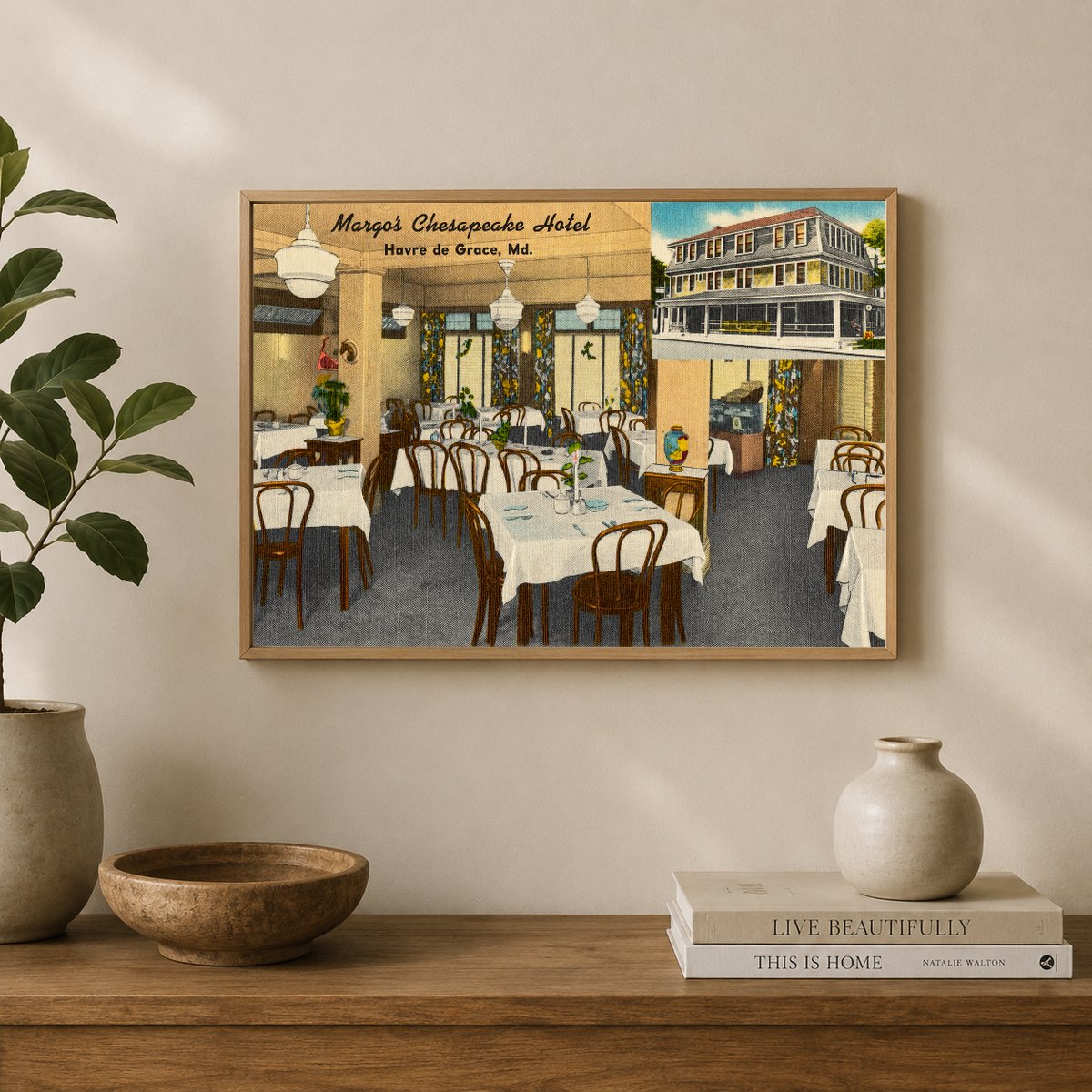 Margo's Chesapeake Hotel, Havre de Grace, MD — Vintage Maryland Postcard