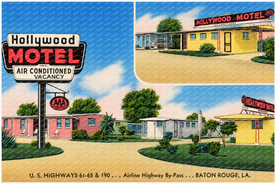 Baton Rouge, LA: Hollywood Motel, U. S. Highway 61-65 & 190... Airline Highway By-Pass... Baton Rouge