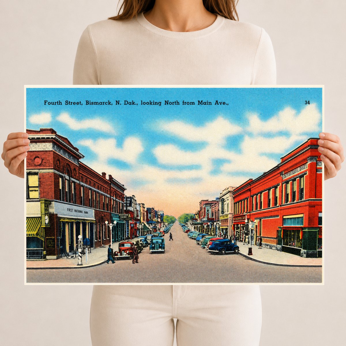Bismarck, ND: Fourth Street, Bismarck N. Dak., looking north from Main Ave.