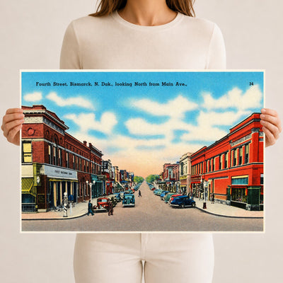 Bismarck, ND: Fourth Street, Bismarck N. Dak., looking north from Main Ave.